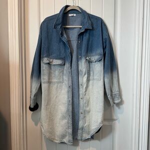 BB Dakota Steve Madden Blue Ombre Denim Shirt Dress with POCKETS! Size Medium